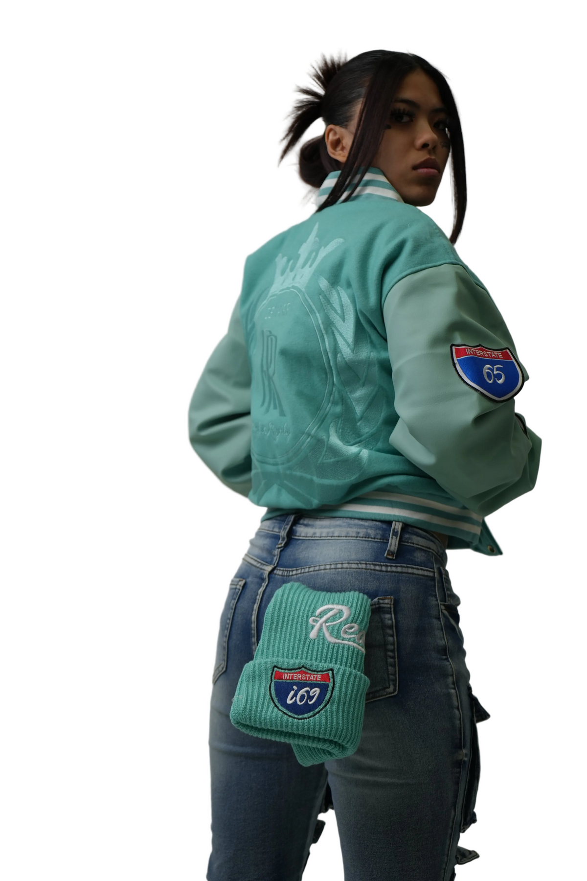 Realla Aqua Green Varsity jacket