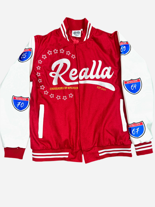 Realla Red Road Runner Varsity Jacket