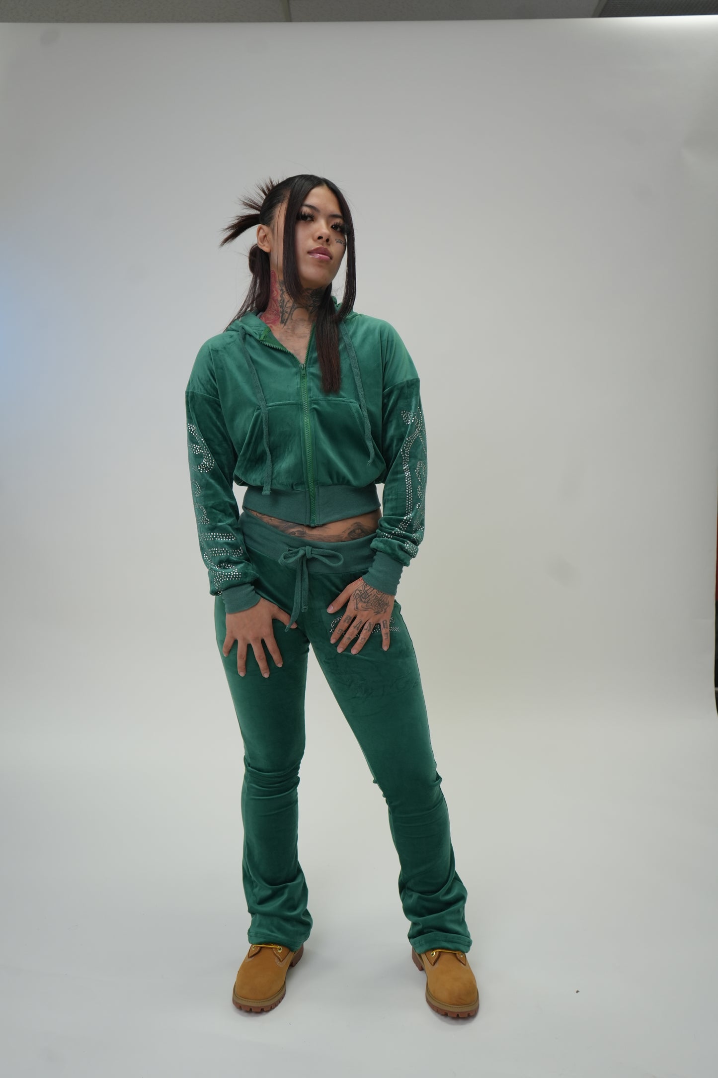 Women olive green sweatsuit