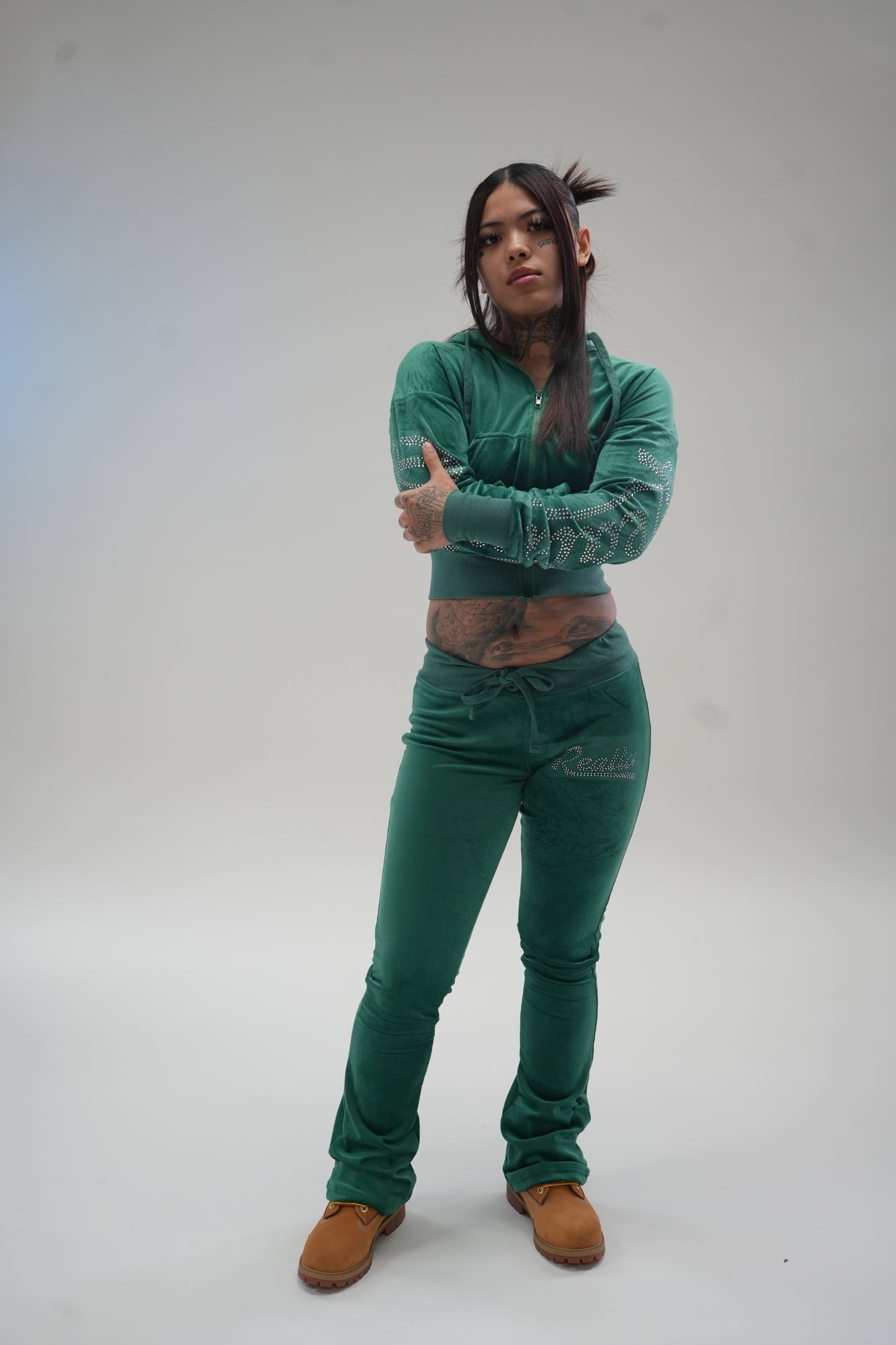 Women olive green sweatsuit