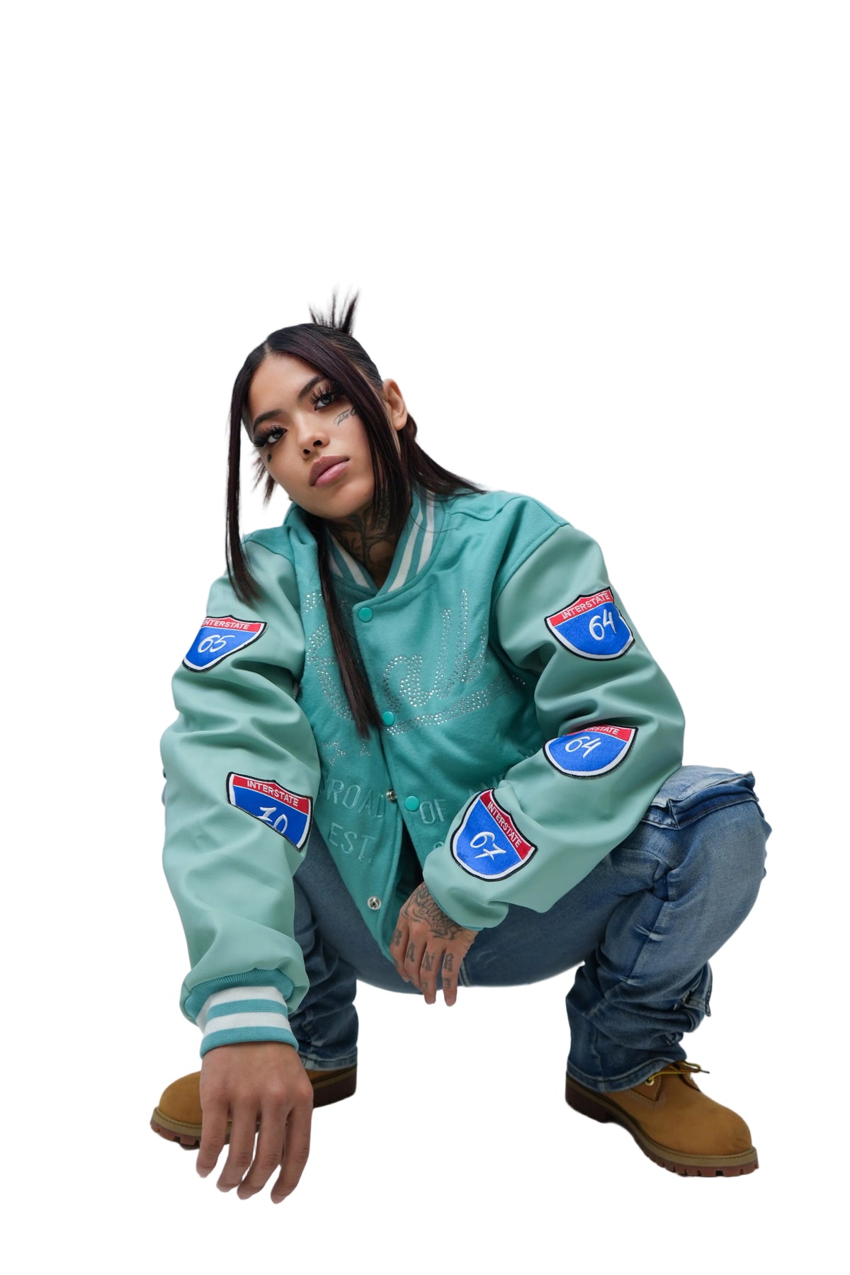 Realla Aqua Green Varsity jacket